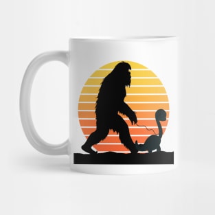 Bigfoot walking Dinosaur Mug